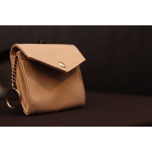 Faux Leather Card Holder Keychain